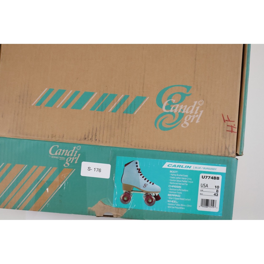 Candi Grl Roller Skates Carlin Blue Burgundy Size 10 Suede NEW MSRP 120 - Picture 6 of 6